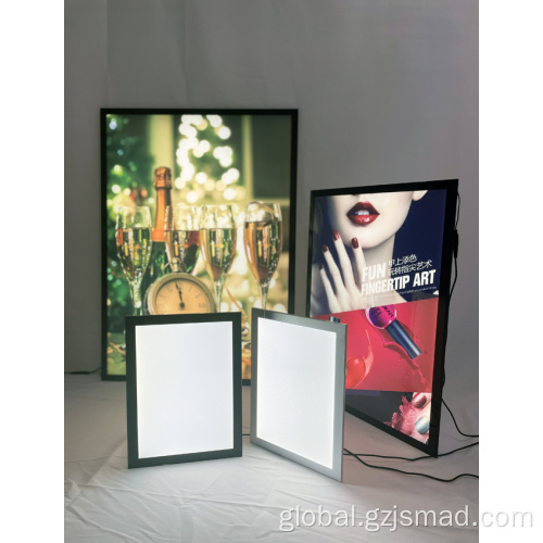 Tempered Glass Panel Light Box Wall Mounting Led Poster Magnetic Advertising Light Box Factory